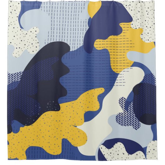 Nahtloses geometrisches Muster mit abstrakter Camo Duschvorhang (Vorderseite)
