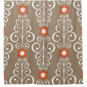 Nahtloses geometrisches Muster mit Blume Duschvorhang