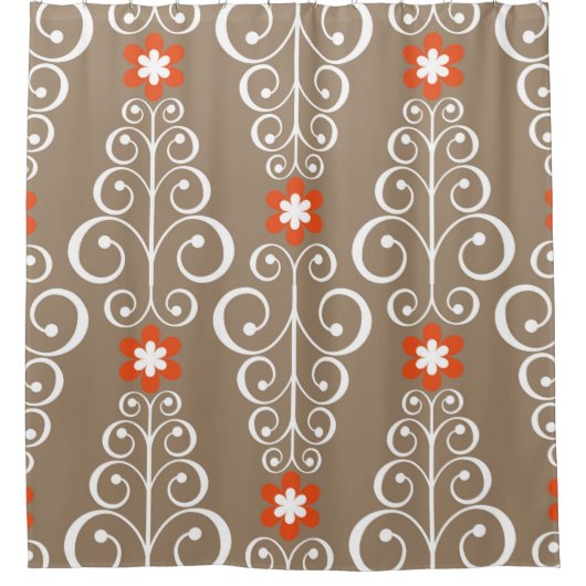 Nahtloses geometrisches Muster mit Blume Duschvorhang (Vorderseite)