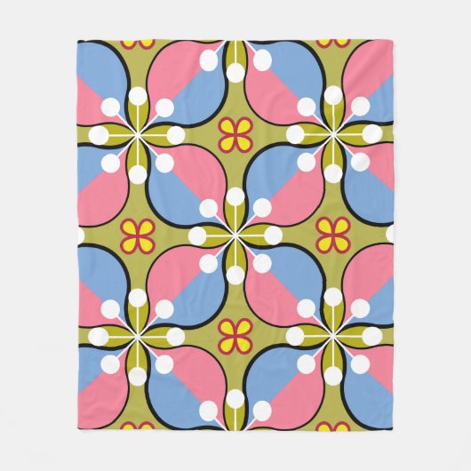 Nahtloses geometrisches Muster mit Blume Fleecedecke (Vorderseite)
