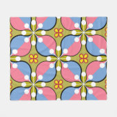 Nahtloses geometrisches Muster mit Blume Fleecedecke (Vorderseite (Horizontal))
