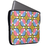Nahtloses geometrisches Muster mit Blume Laptopschutzhülle (Vorne Rechts)