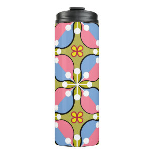 Nahtloses geometrisches Muster mit Blume Thermosbecher
