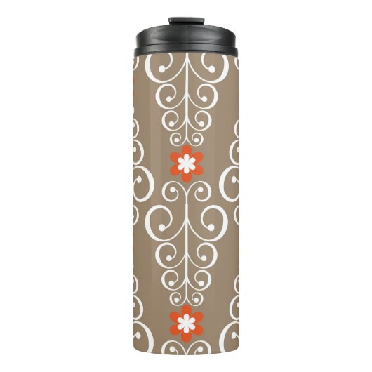 Nahtloses geometrisches Muster mit Blume Thermosbecher (Vorderseite)