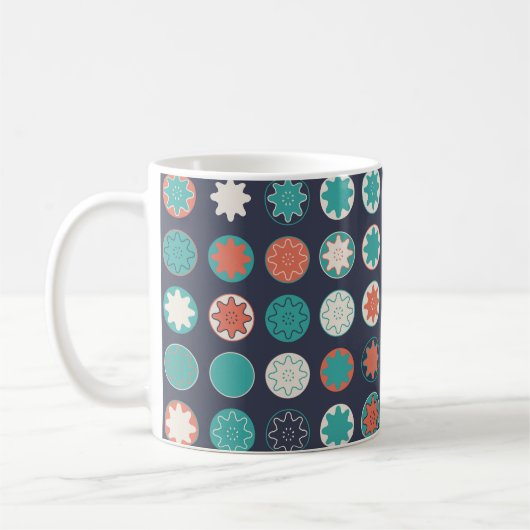 Nahtloses geometrisches Muster mit farbigen Elemen Kaffeetasse (Links)