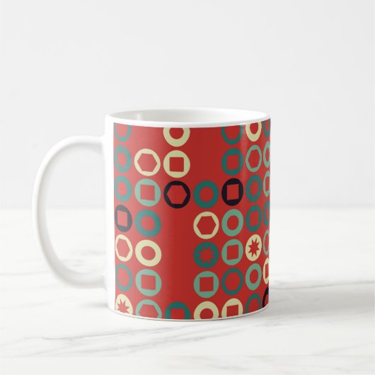 Nahtloses geometrisches Muster mit farbigen Elemen Kaffeetasse (Links)