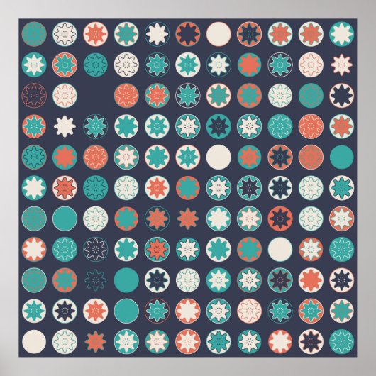 Nahtloses geometrisches Muster mit farbigen Elemen Poster (Vorne)