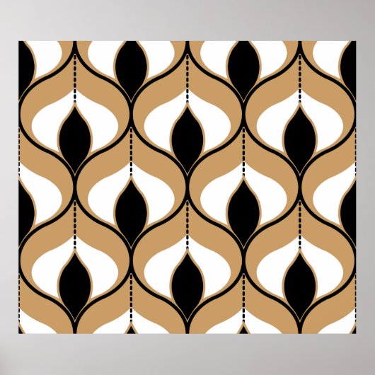 Nahtloses geometrisches Muster mit gewellten Linie Poster (Vorne)