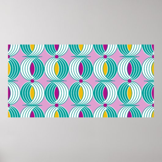 Nahtloses geometrisches Muster mit gewellten Linie Poster (Vorne)