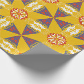 Nahtloses geometrisches Muster mit Orange, Blau Geschenkpapier (Ecke)
