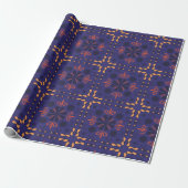Nahtloses geometrisches Muster mit Orange und Rot  Geschenkpapier (Ungerollt)