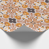 Nahtloses geometrisches Muster mit orangefarbenem  Geschenkpapier (Ecke)