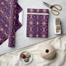 Nahtloses geometrisches Muster mit Pfirsichlinien Geschenkpapier