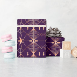 Nahtloses geometrisches Muster mit Pfirsichlinien Geschenkpapier