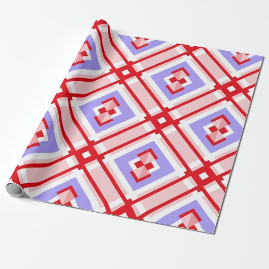Nahtloses geometrisches Muster mit Quadraten Geschenkpapier (Ungerollt)