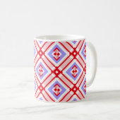 Nahtloses geometrisches Muster mit Quadraten Kaffeetasse (VorderseiteRechts)