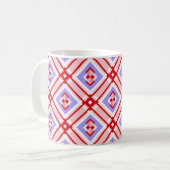 Nahtloses geometrisches Muster mit Quadraten Kaffeetasse (Vorderseite Links)