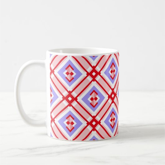 Nahtloses geometrisches Muster mit Quadraten Kaffeetasse (Links)