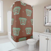 Nahtloses geometrisches Muster mit Stammesmotiven. Duschvorhang (Beispiel)