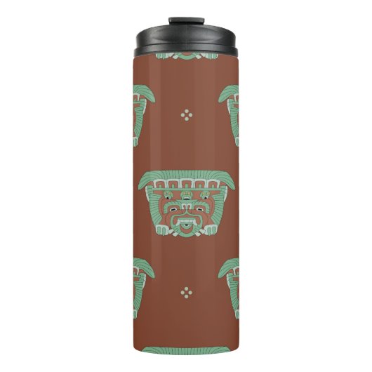 Nahtloses geometrisches Muster mit Stammesmotiven. Thermosbecher (Vorderseite)