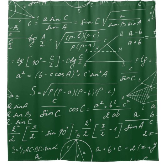 Nahtloses geometrisches Muster mit Trigonometrie Duschvorhang (Vorderseite)