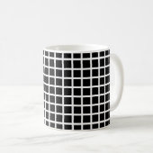 Nahtloses geometrisches Muster. Schwarzes Quadrat  Kaffeetasse (VorderseiteRechts)