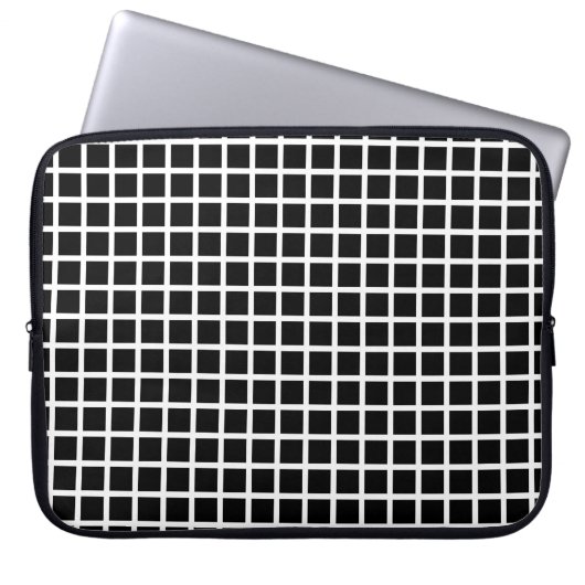 Nahtloses geometrisches Muster. Schwarzes Quadrat Laptopschutzhülle (Vorderseite)