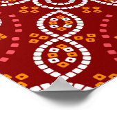 Nahtloses geometrisches Patoda bandhani Muster Poster (Ecke)
