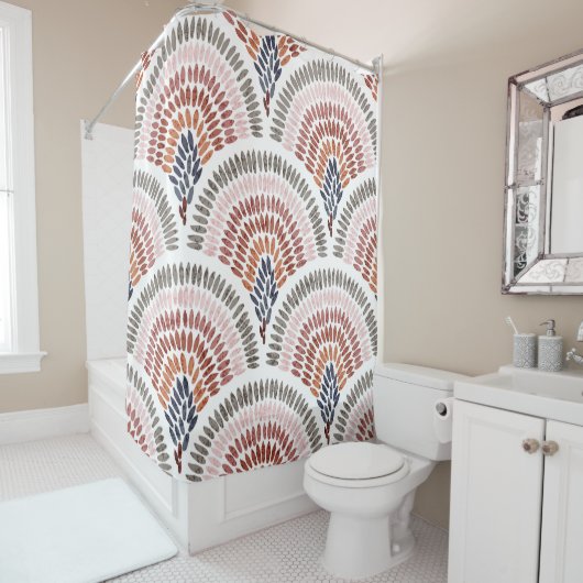 Nahtloses gewelltes Muster. Seigaiha Design in pol Duschvorhang (Beispiel)