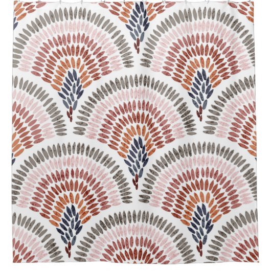 Nahtloses gewelltes Muster. Seigaiha Design in pol Duschvorhang (Vorderseite)