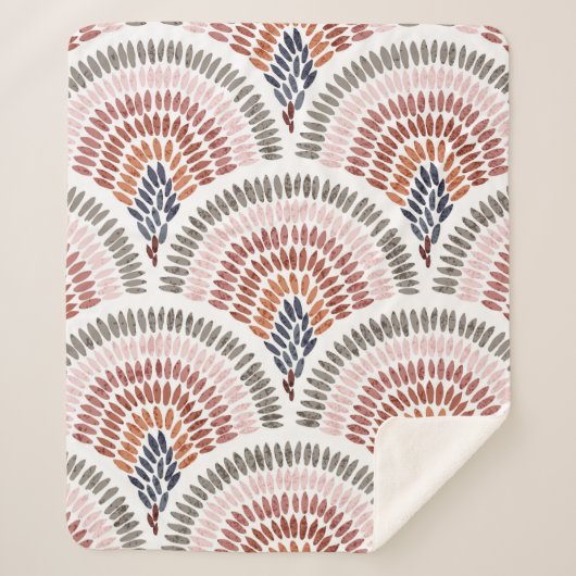 Nahtloses gewelltes Muster. Seigaiha Design in pol Sherpadecke (Vorderseite)