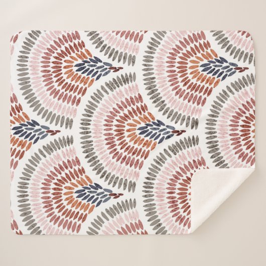 Nahtloses gewelltes Muster. Seigaiha Design in pol Sherpadecke (Vorderseite (Horizontal))