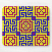 Nahtloses gezogenes geometrisches Mosaikmuster Mousepad (Vorne)