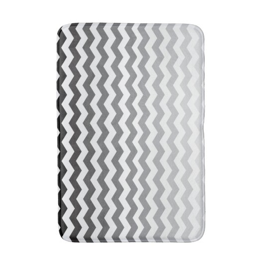 Nahtloses glänzendes Zickzack Muster - weiß und gr Badematte (Vorderseite Vertikal)