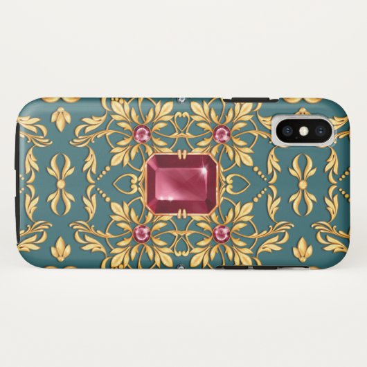 Nahtloses goldenes Muster mit Ruby Case-Mate iPhone Hülle (Rückseite (Horizontal))