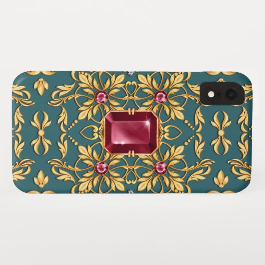 Nahtloses goldenes Muster mit Ruby Case-Mate iPhone Hülle (Rückseite (Horizontal))