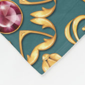 Nahtloses goldenes Muster mit Ruby Fleecedecke (Ecke)