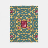 Nahtloses goldenes Muster mit Ruby Fleecedecke (Vorderseite)