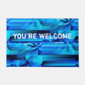 Nahtloses Grafikdesign - blau, schwarz I Fußmatte (Vorderseite)