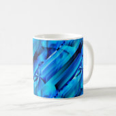 Nahtloses Grafikdesign - blau, schwarz I Kaffeetasse (VorderseiteRechts)