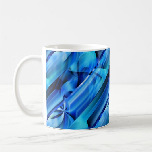 Nahtloses Grafikdesign - blau, schwarz I Kaffeetasse (Links)