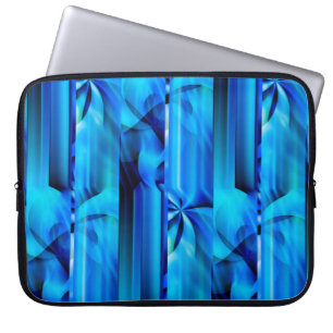 Nahtloses Grafikdesign - blau, schwarz I Laptopschutzhülle