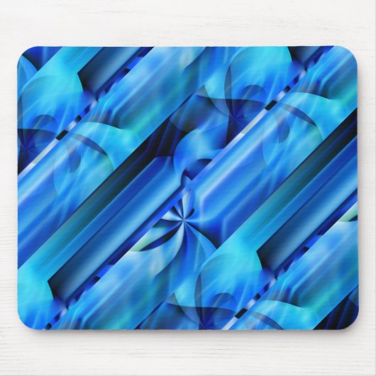 Nahtloses Grafikdesign - blau, schwarz I Mousepad (Vorne)