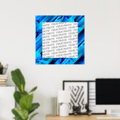 Nahtloses Grafikdesign - blau, schwarz I Poster (Heimbüro)