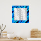 Nahtloses Grafikdesign - blau, schwarz I Poster (Küche)
