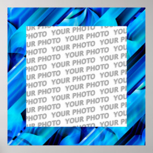 Nahtloses Grafikdesign - blau, schwarz I Poster