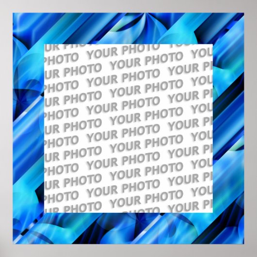 Nahtloses Grafikdesign - blau, schwarz I Poster (Vorne)