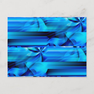 Nahtloses Grafikdesign - blau, schwarz I Postkarte