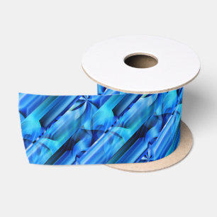 Nahtloses Grafikdesign - blau, schwarz I Satinband
