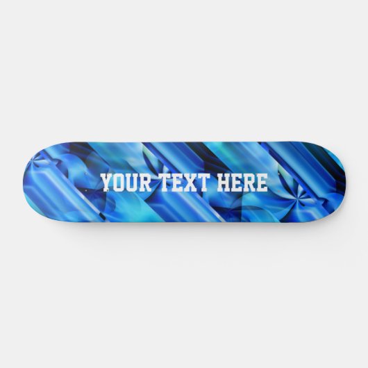 Nahtloses Grafikdesign - blau, schwarz I Skateboard (Horizontal)